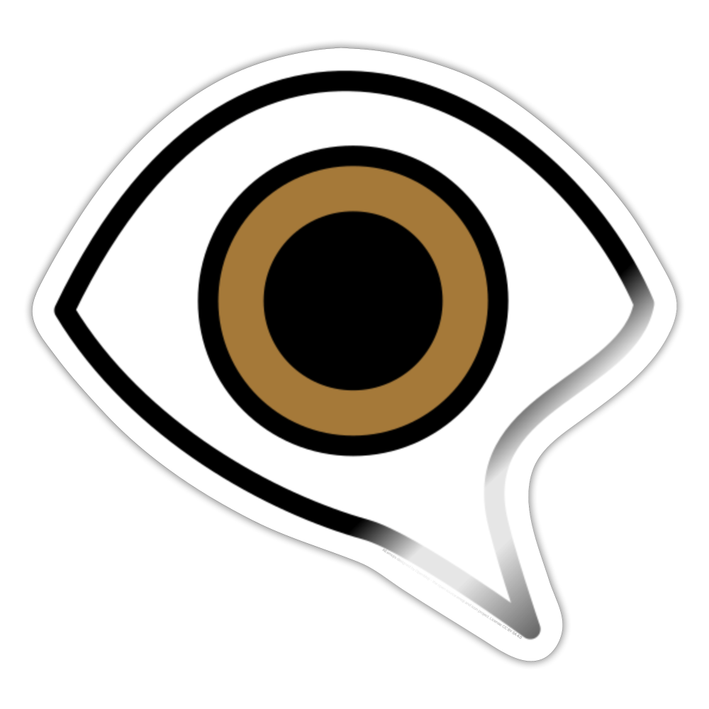 Eye in Speech Bubble Moij Sticker - Emoji.Express - white glossy