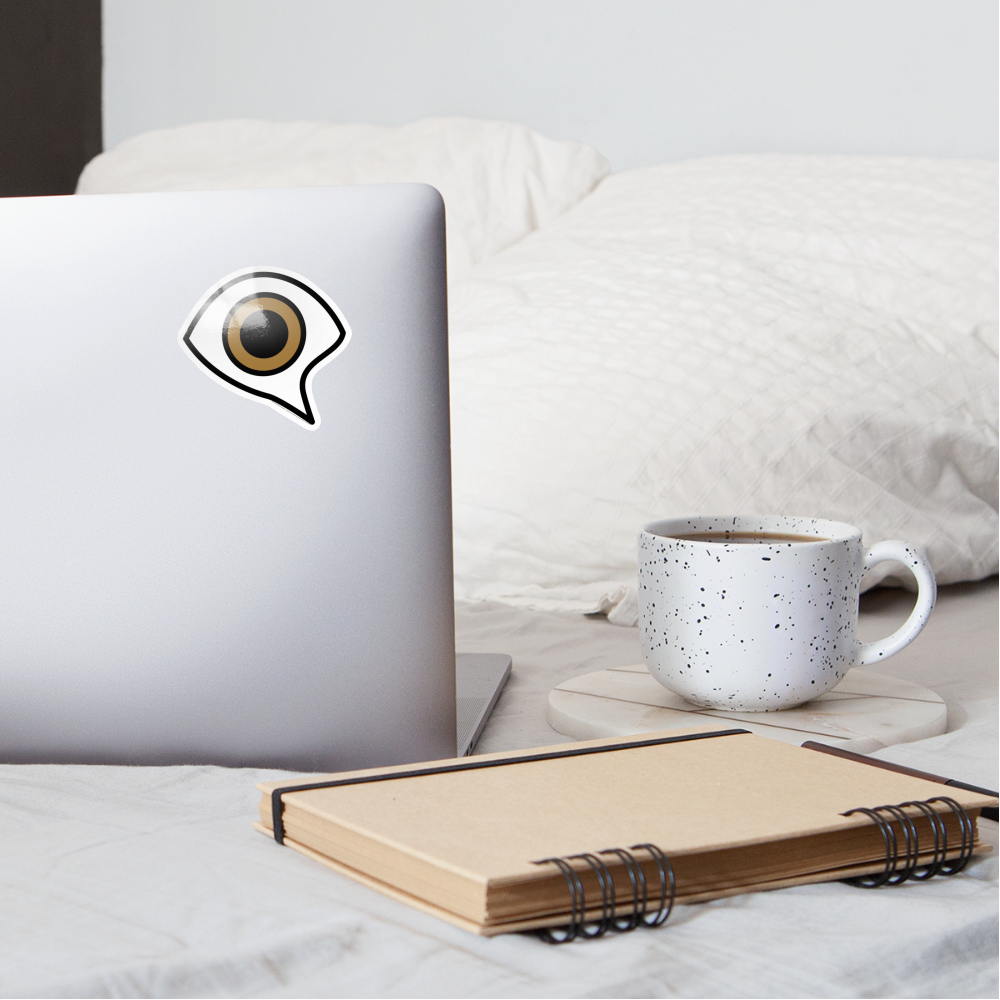 Eye in Speech Bubble Moij Sticker - Emoji.Express - white glossy