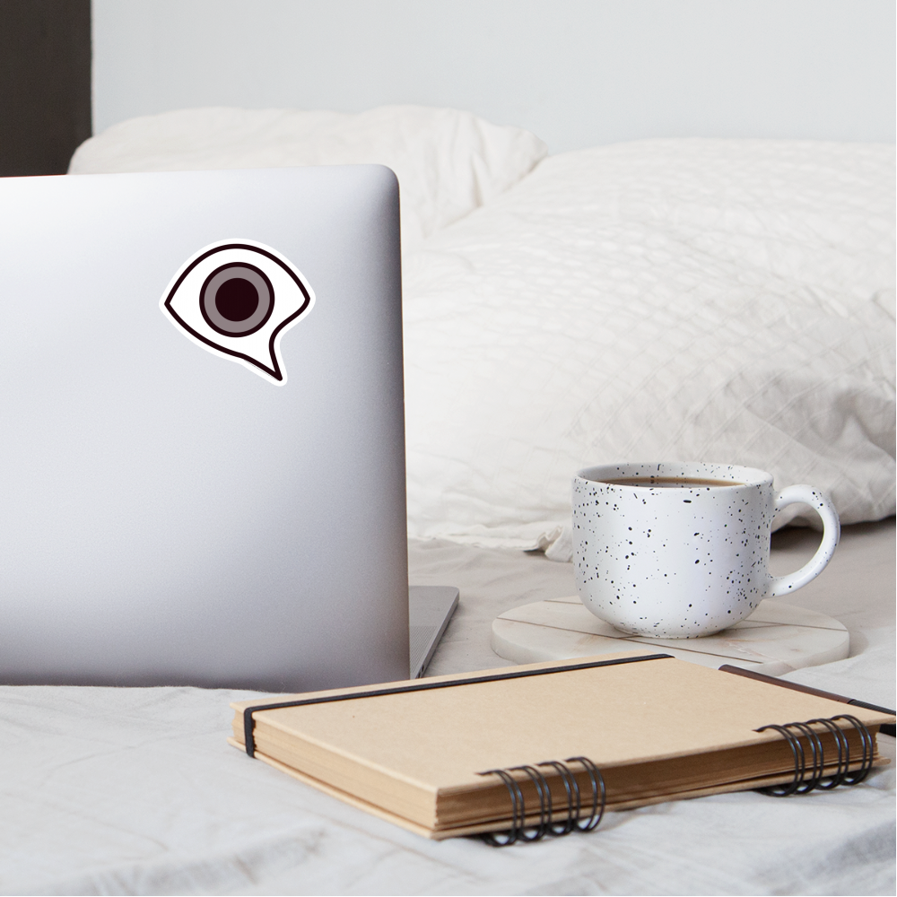 Eye in Speech Bubble Moji Sticker (Mono) - Emoji.Express - white matte