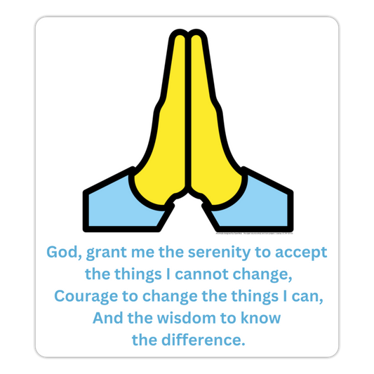 Serenity Prayer + Folded Hands Moji Sticker - Emoji.Express - white matte