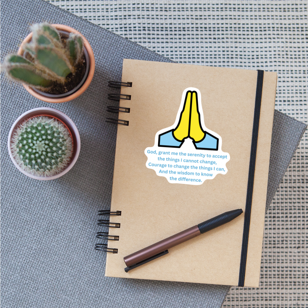 Serenity Prayer + Folded Hands Moji Sticker - Emoji.Express - white matte