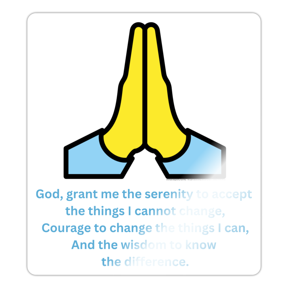 Serenity Prayer + Folded Hands Moji Sticker - Emoji.Express - white glossy