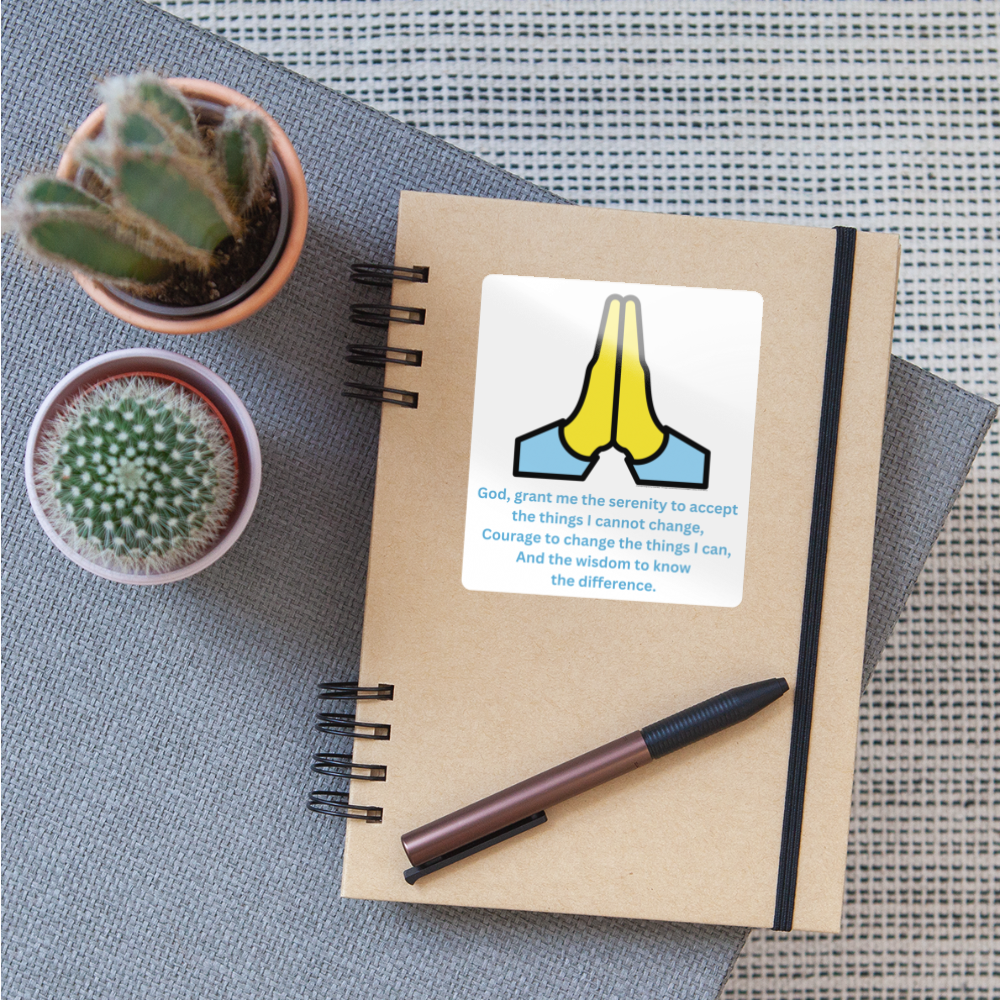 Serenity Prayer + Folded Hands Moji Sticker - Emoji.Express - white glossy