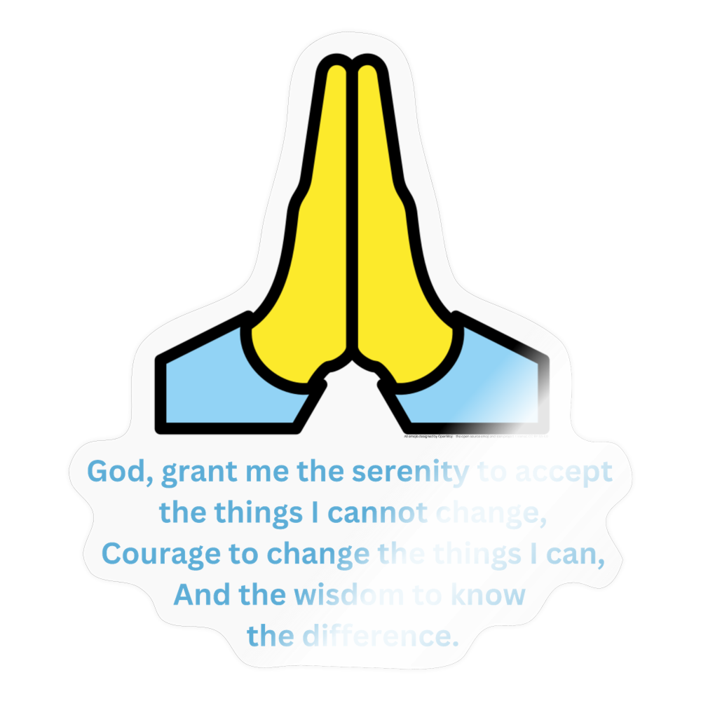 Serenity Prayer + Folded Hands Moji Sticker - Emoji.Express - transparent glossy