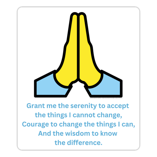 Secular Serenity Prayer + Folded Hands Moji Sticker - Emoji.Express - white matte