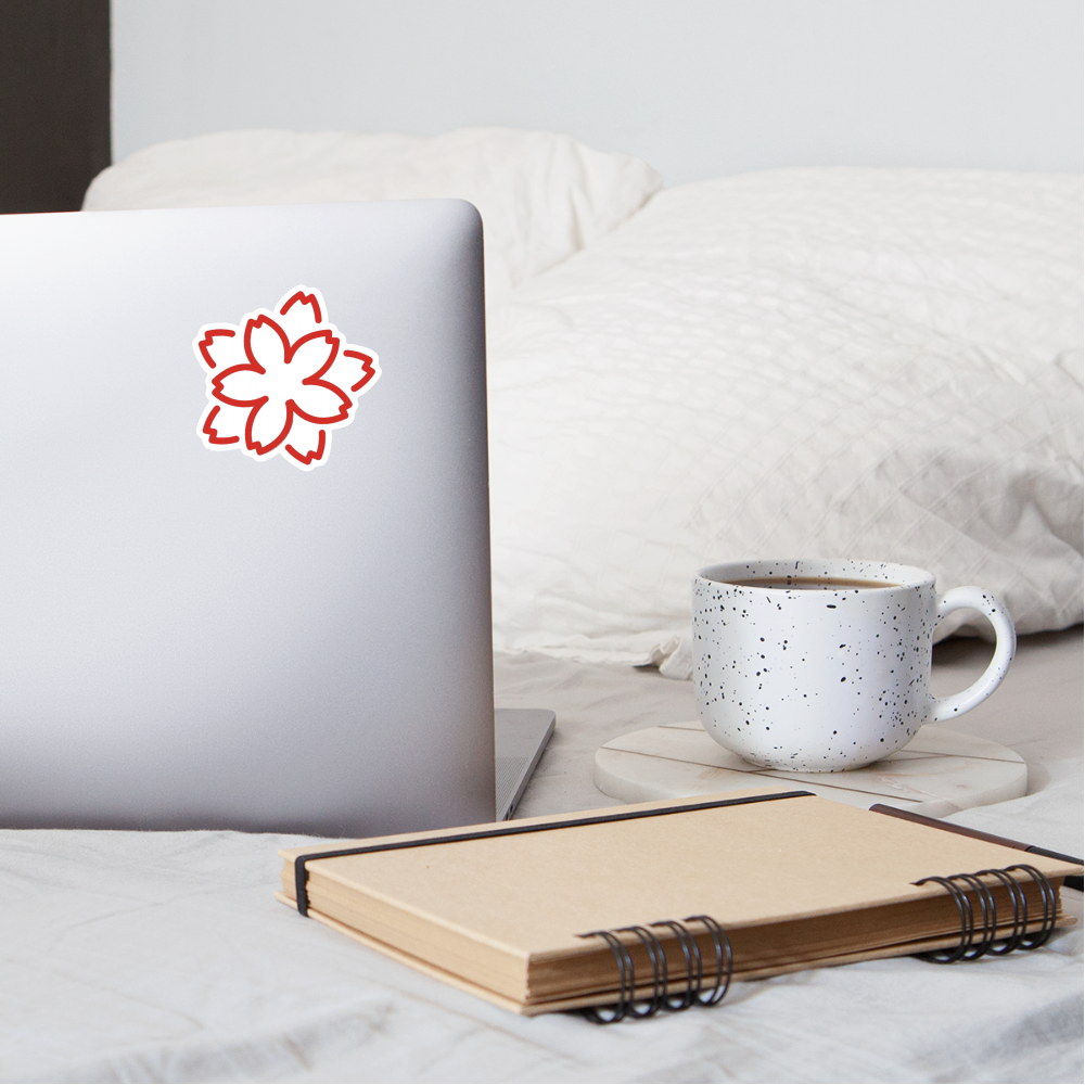 White Flower Moji Sticker - Emoji.Express - white matte