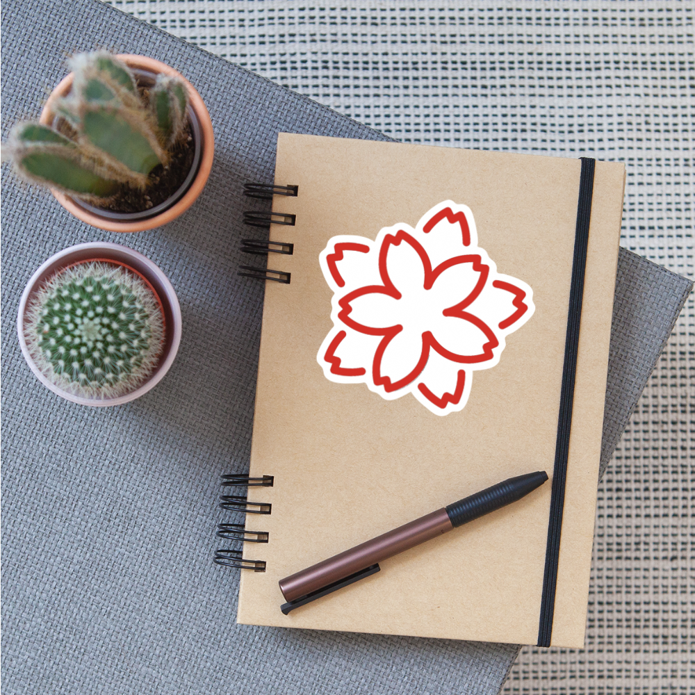 White Flower Moji Sticker - Emoji.Express - white matte