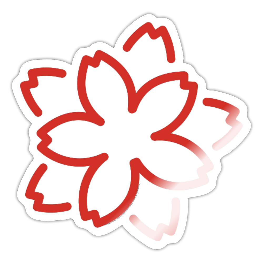White Flower Moji Sticker - Emoji.Express - white glossy