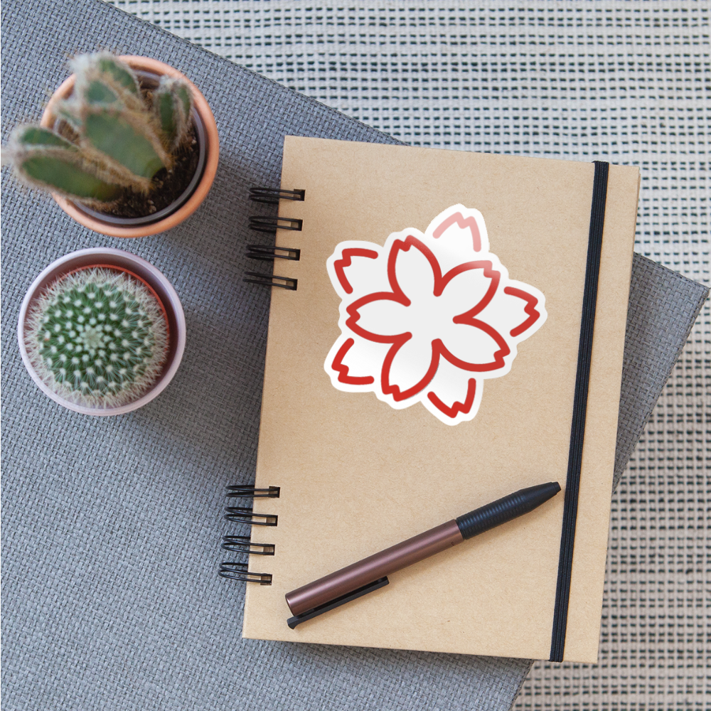 White Flower Moji Sticker - Emoji.Express - white glossy