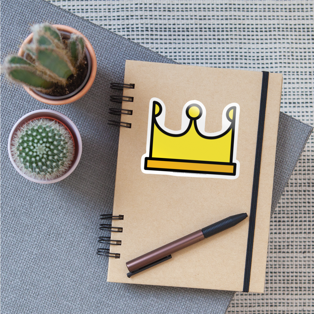 Crown Moji Sticker - Emoji.Express - white glossy