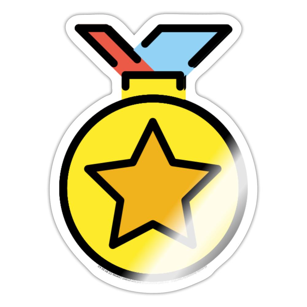 Sports Medal Moji Sticker - Emoji.Express - white glossy