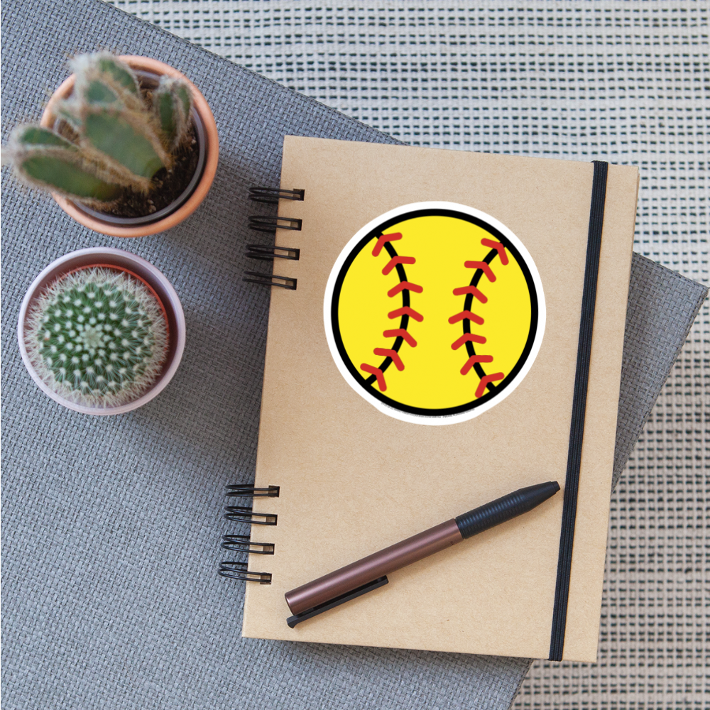 Softball Moji Sticker - Emoji.Express - white matte