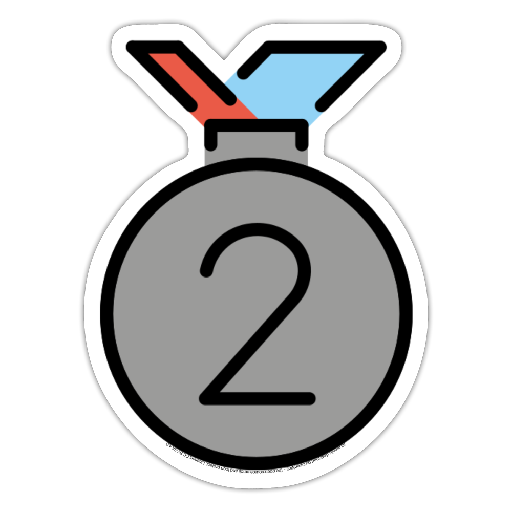2nd Place Medal Moji Sticker - Emoji.Express - white matte