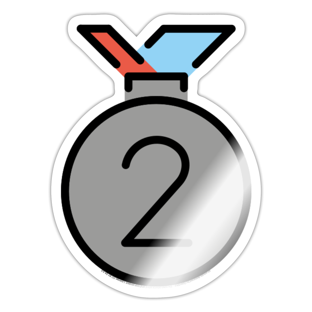 2nd Place Medal Moji Sticker - Emoji.Express - white glossy