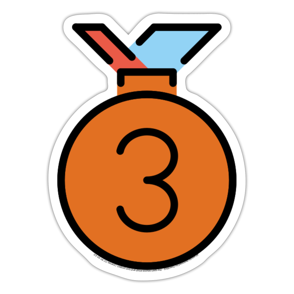 3rd Place Medal Moji Sticker - Emoji.Express - white matte