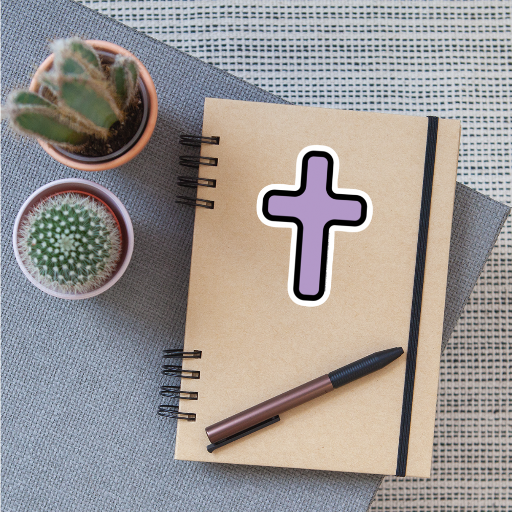 Latin Cross Moji Sticker - Emoji.Express - white matte