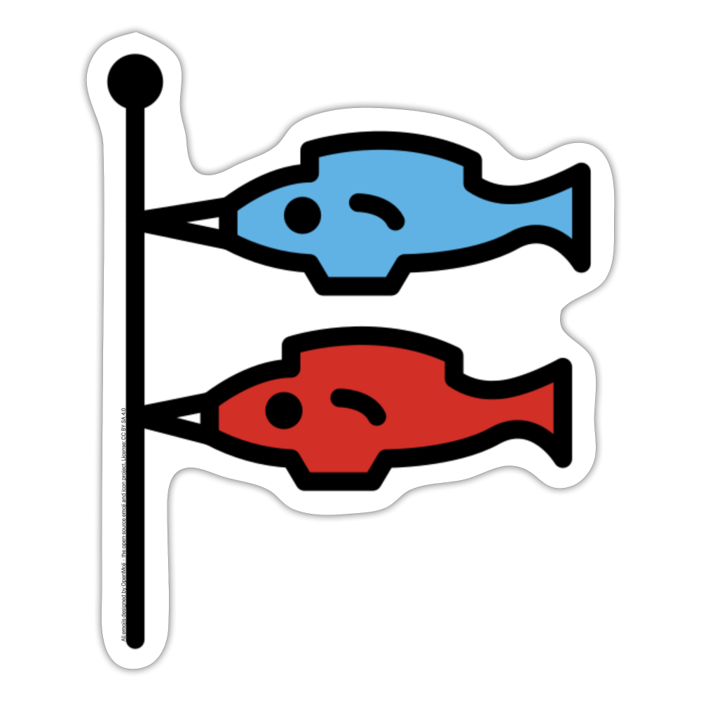 Carp Streamer Moji Sticker - Emoji.Express - white matte