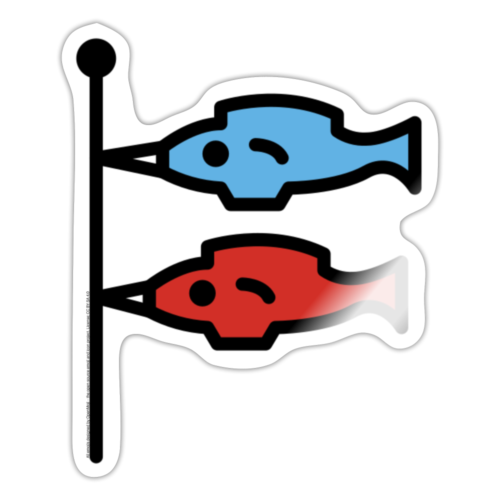 Carp Streamer Moji Sticker - Emoji.Express - white glossy