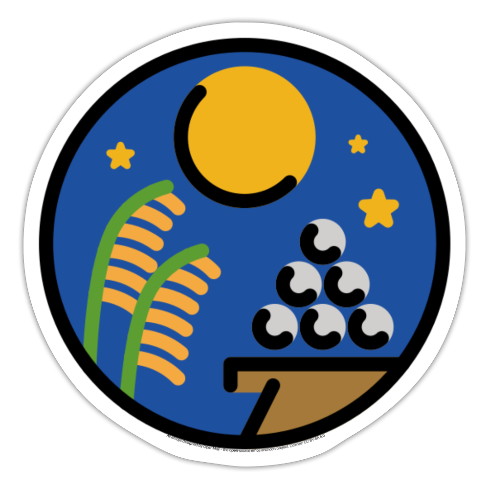 Moon viewing Ceremony Moji Sticker - Emoji.Express - white matte