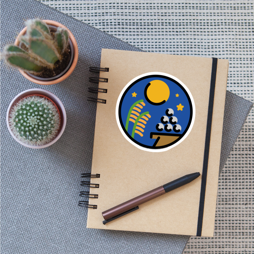 Moon viewing Ceremony Moji Sticker - Emoji.Express - white matte