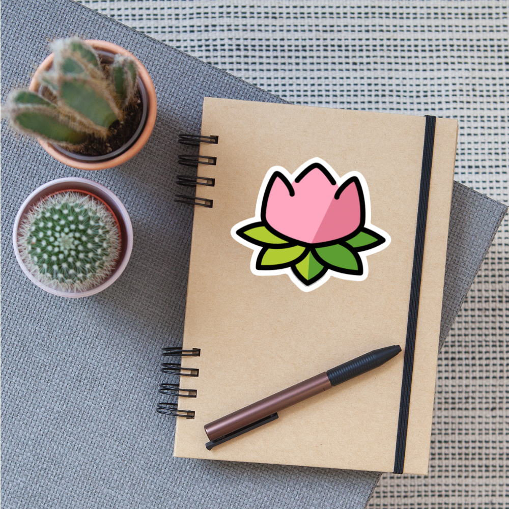 Lotus Moji Sticker - Emoji.Express - white matte