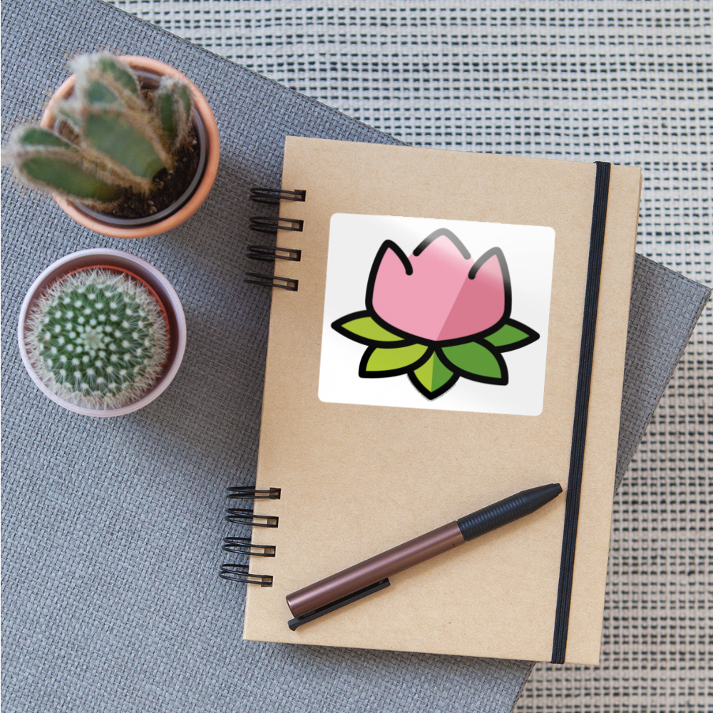 Lotus Moji Sticker - Emoji.Express - white glossy