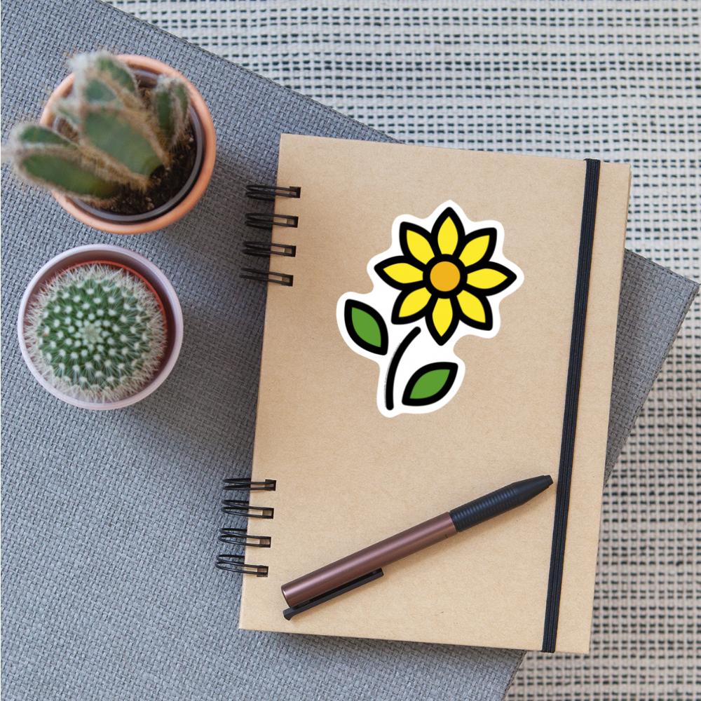 Sunflower Moji Sticker - Emoji.Express - white matte
