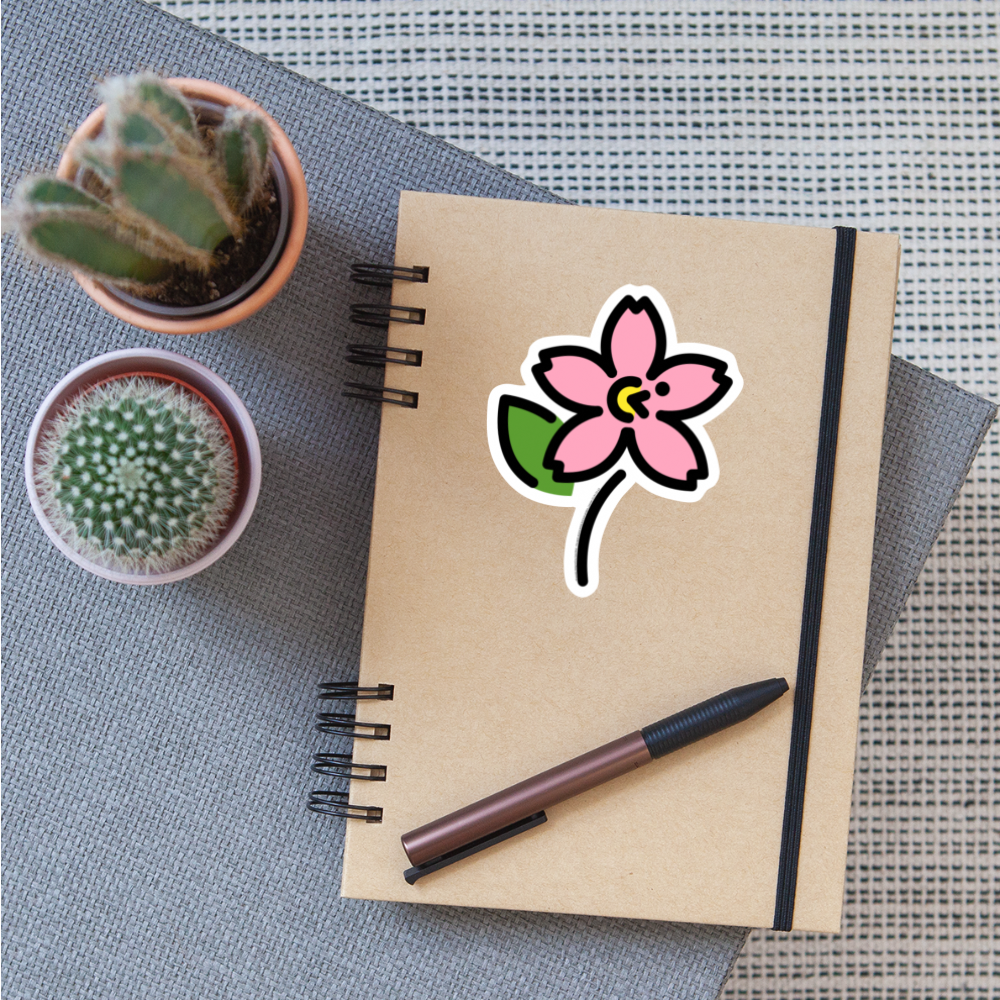 Cherry Blossom Moji Sticker - Emoji.Express - white matte