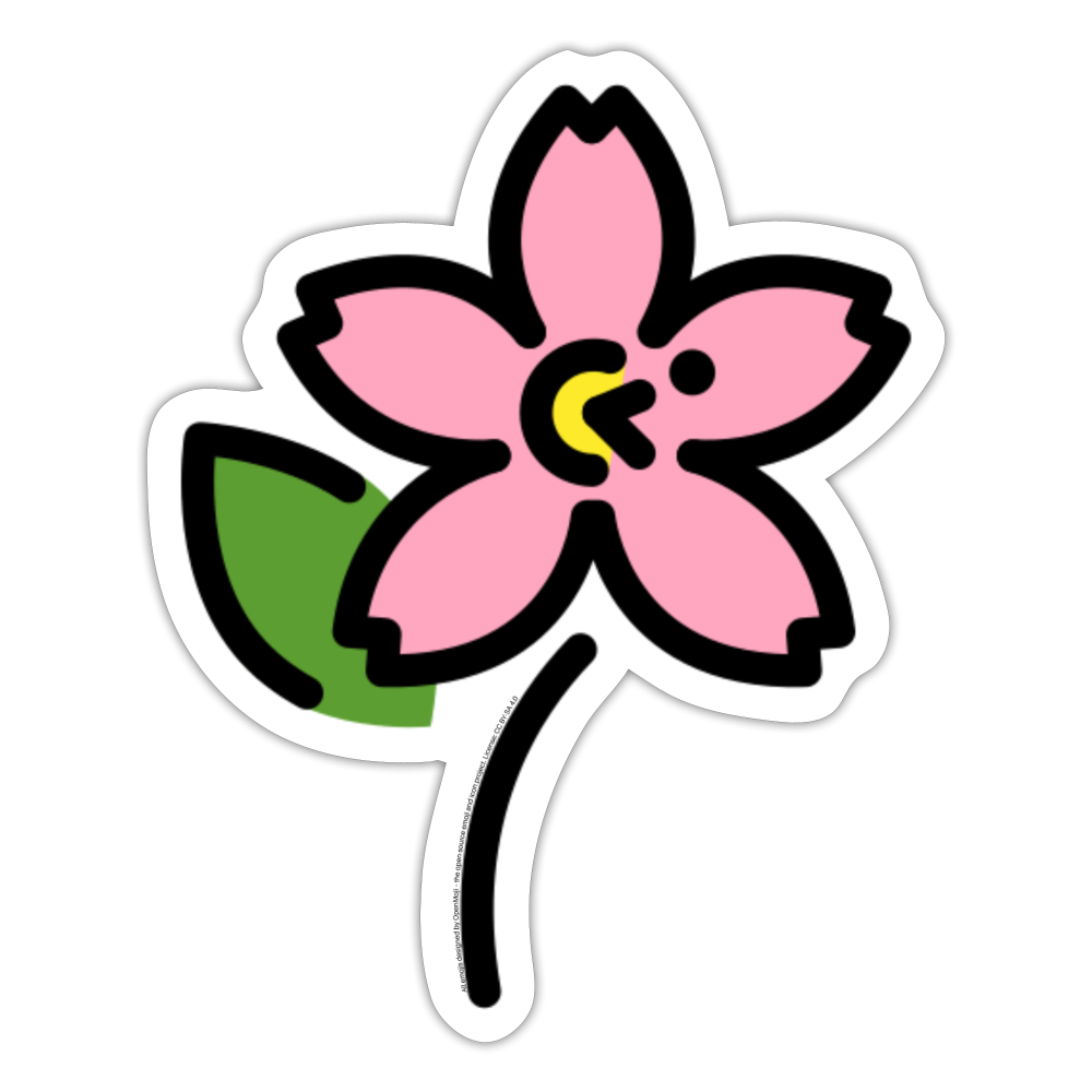 Cherry Blossom Moji Sticker - Emoji.Express - white matte