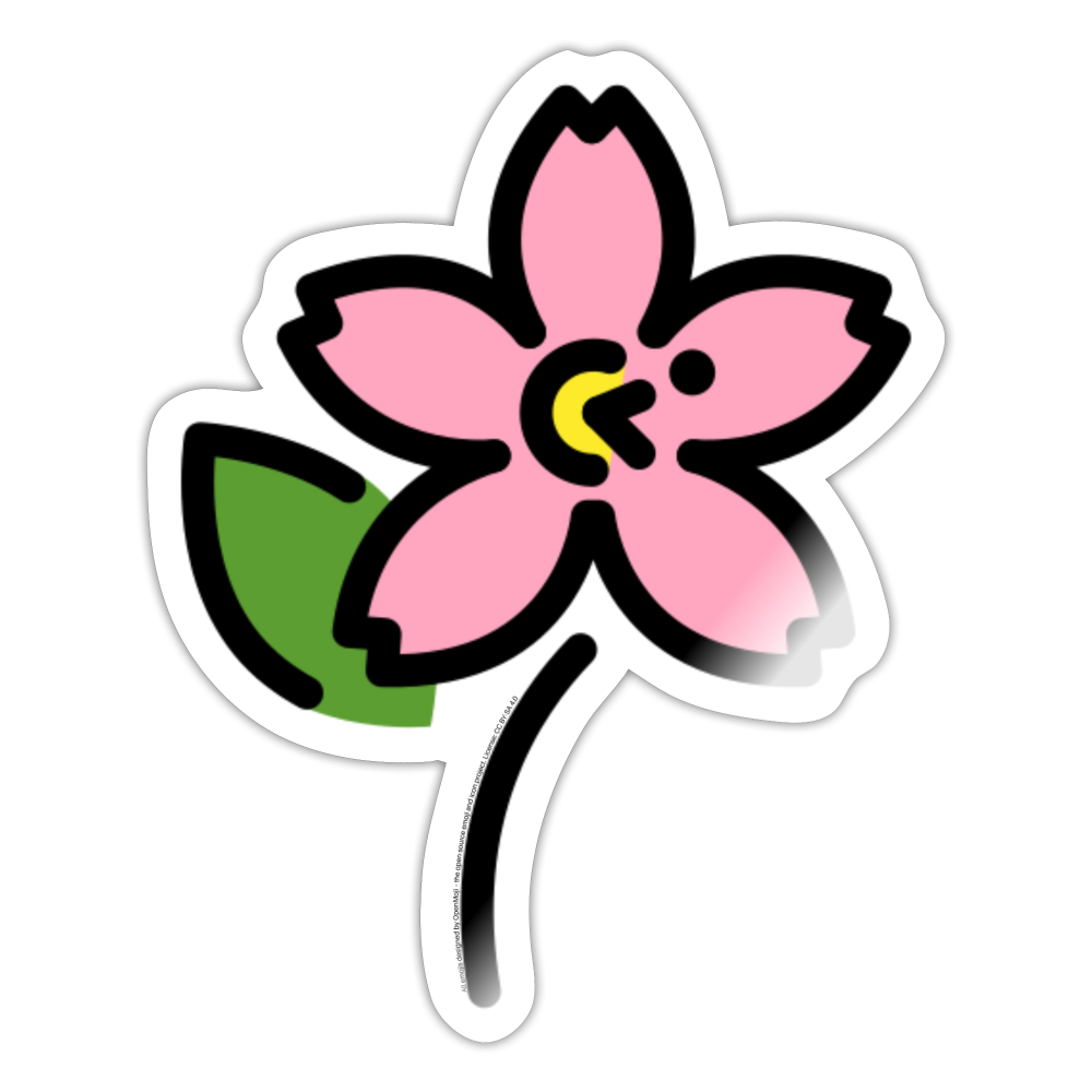 Cherry Blossom Moji Sticker - Emoji.Express - white glossy