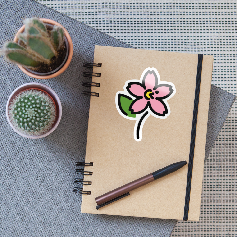 Cherry Blossom Moji Sticker - Emoji.Express - white glossy