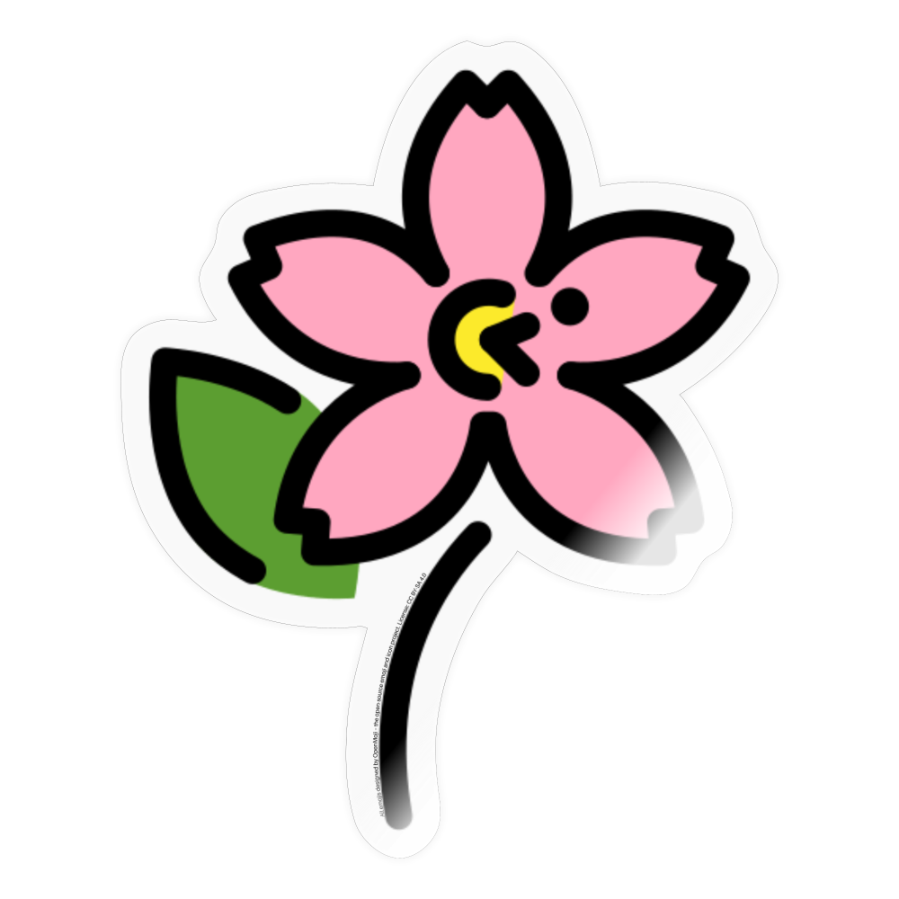Cherry Blossom Moji Sticker - Emoji.Express - transparent glossy