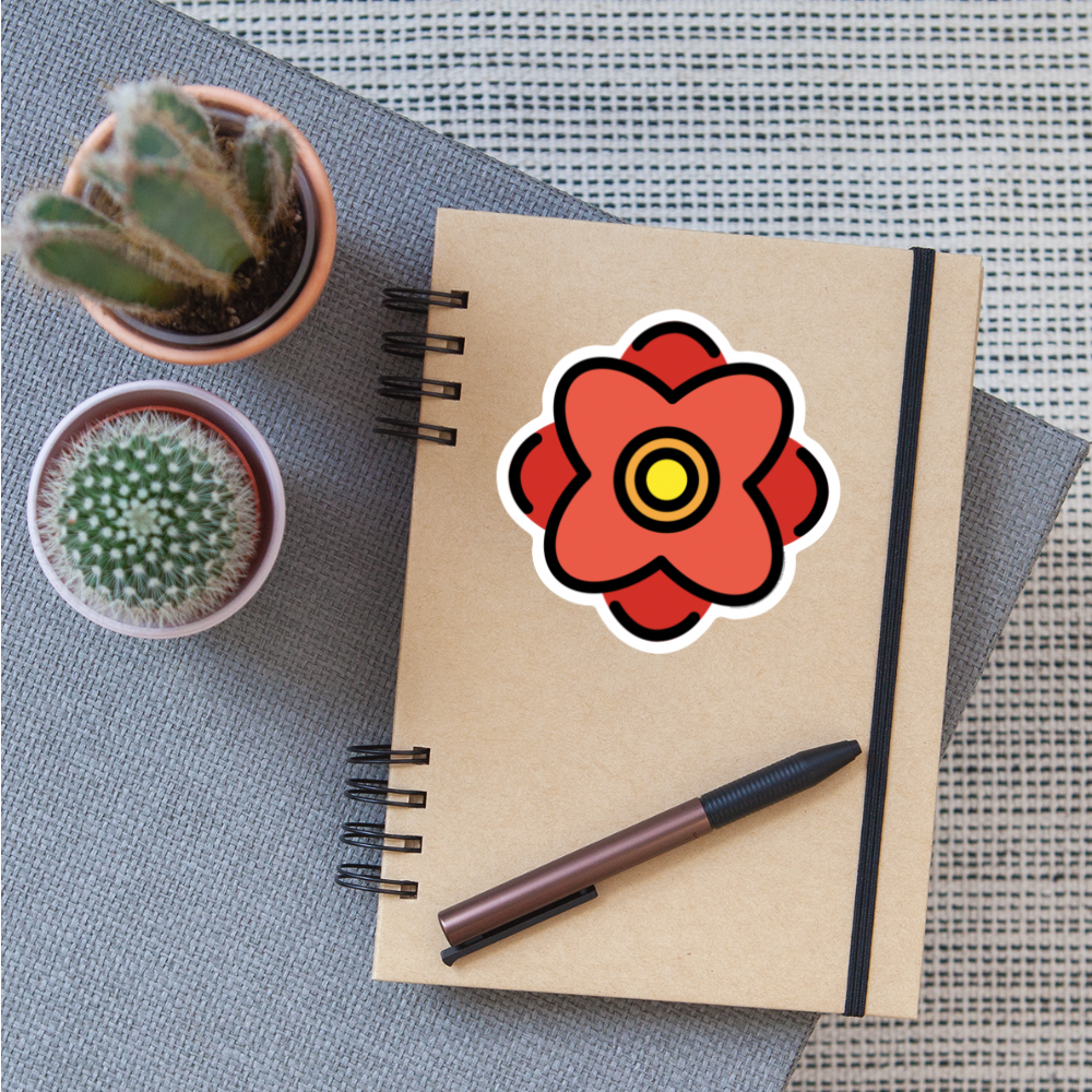 Rosette Moji Sticker - Emoji.Express - white matte