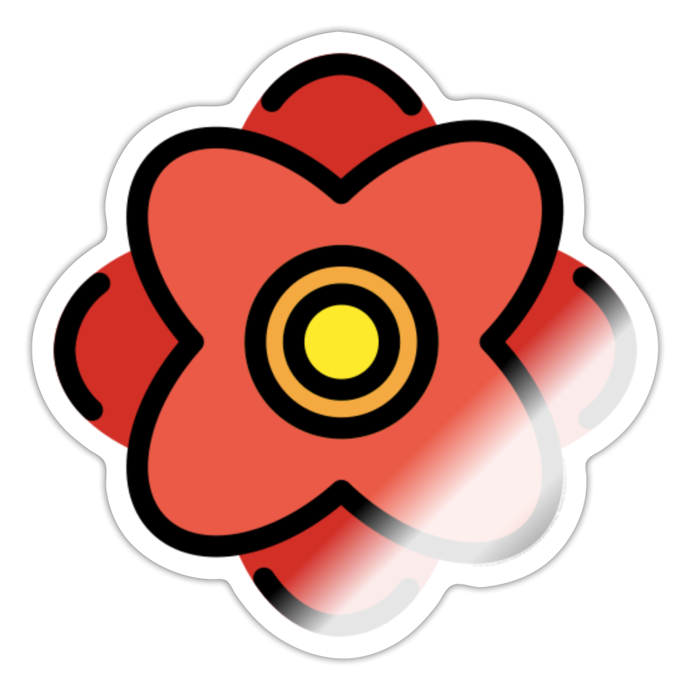 Rosette Moji Sticker - Emoji.Express - white glossy