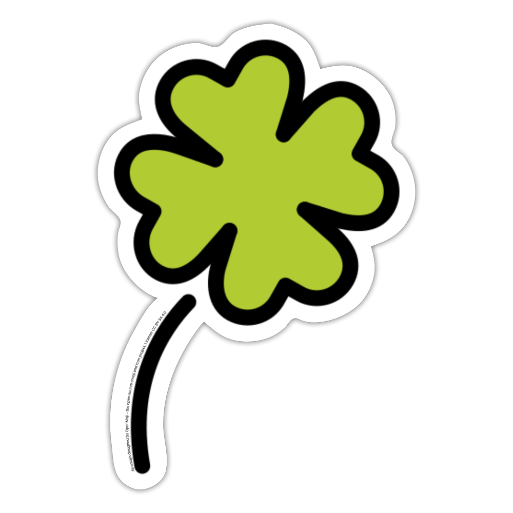 Four Leaf Clover Moji Sticker - Emoji.Express - white matte