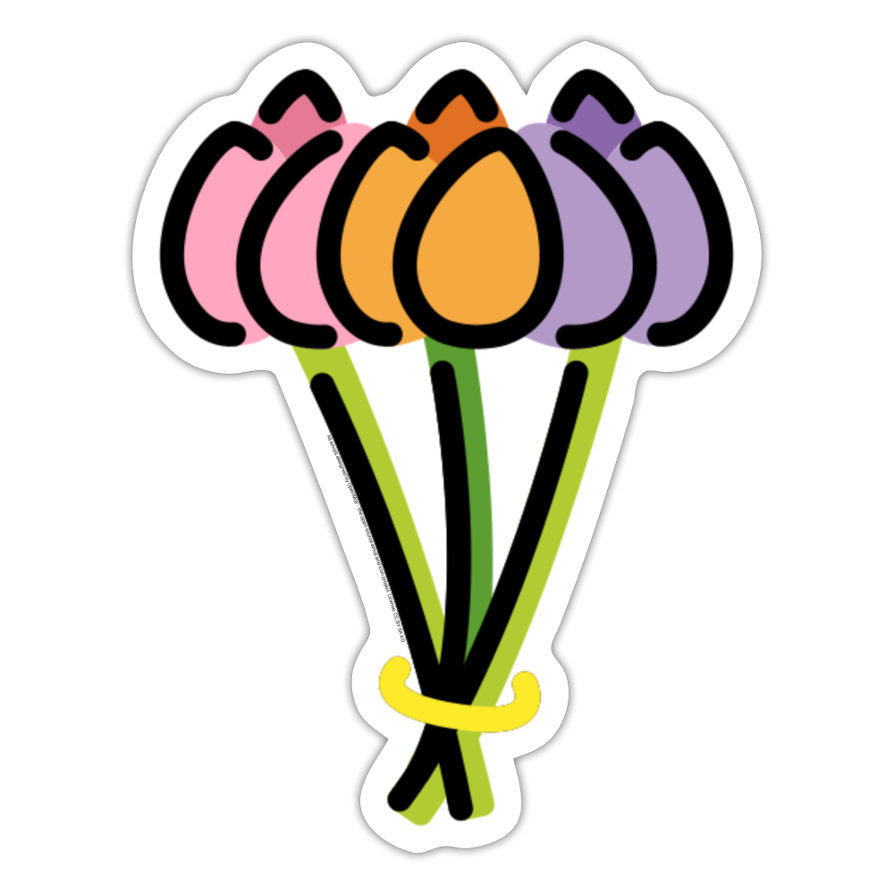 Bouquet Moji Sticker - Emoji.Express - white matte
