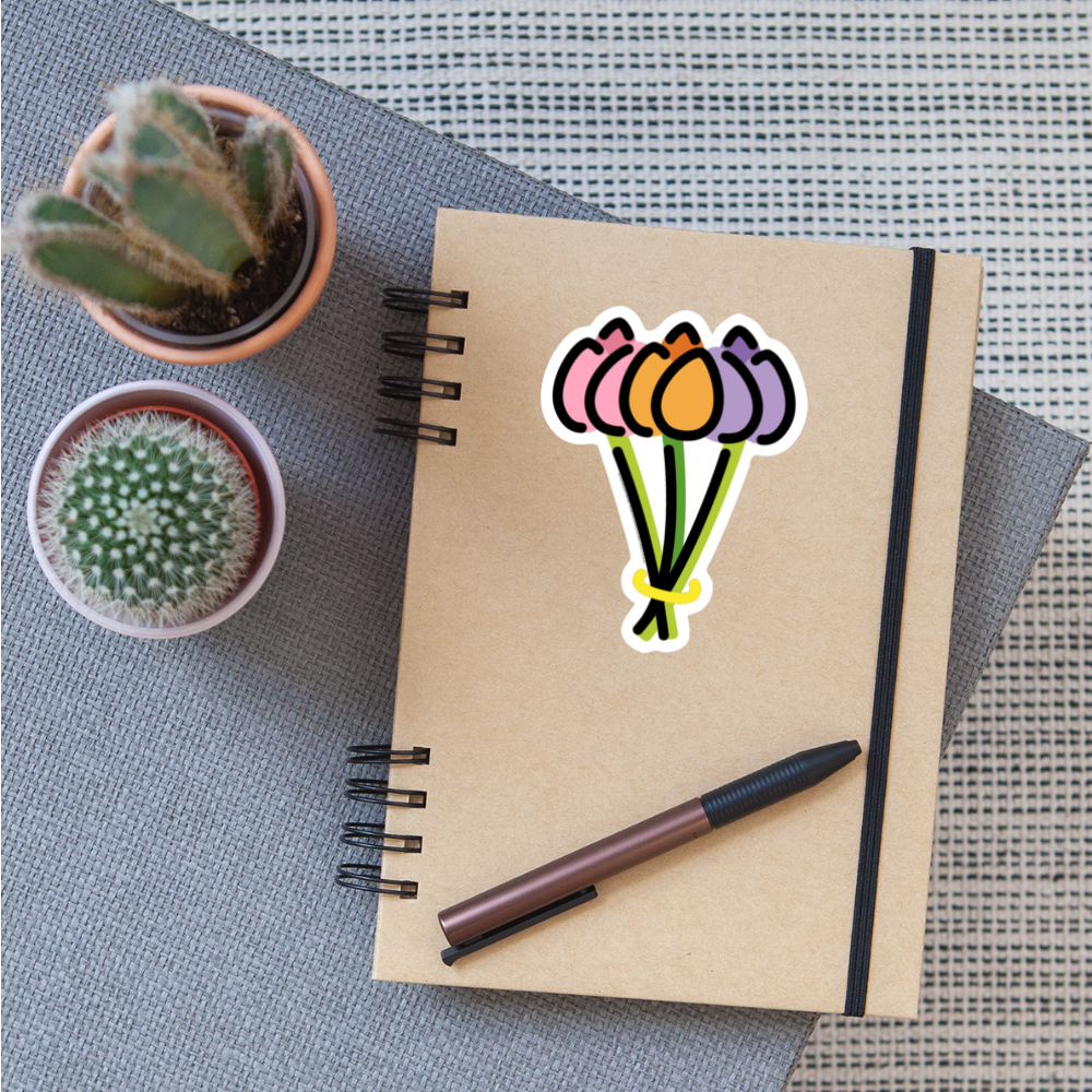 Bouquet Moji Sticker - Emoji.Express - white matte