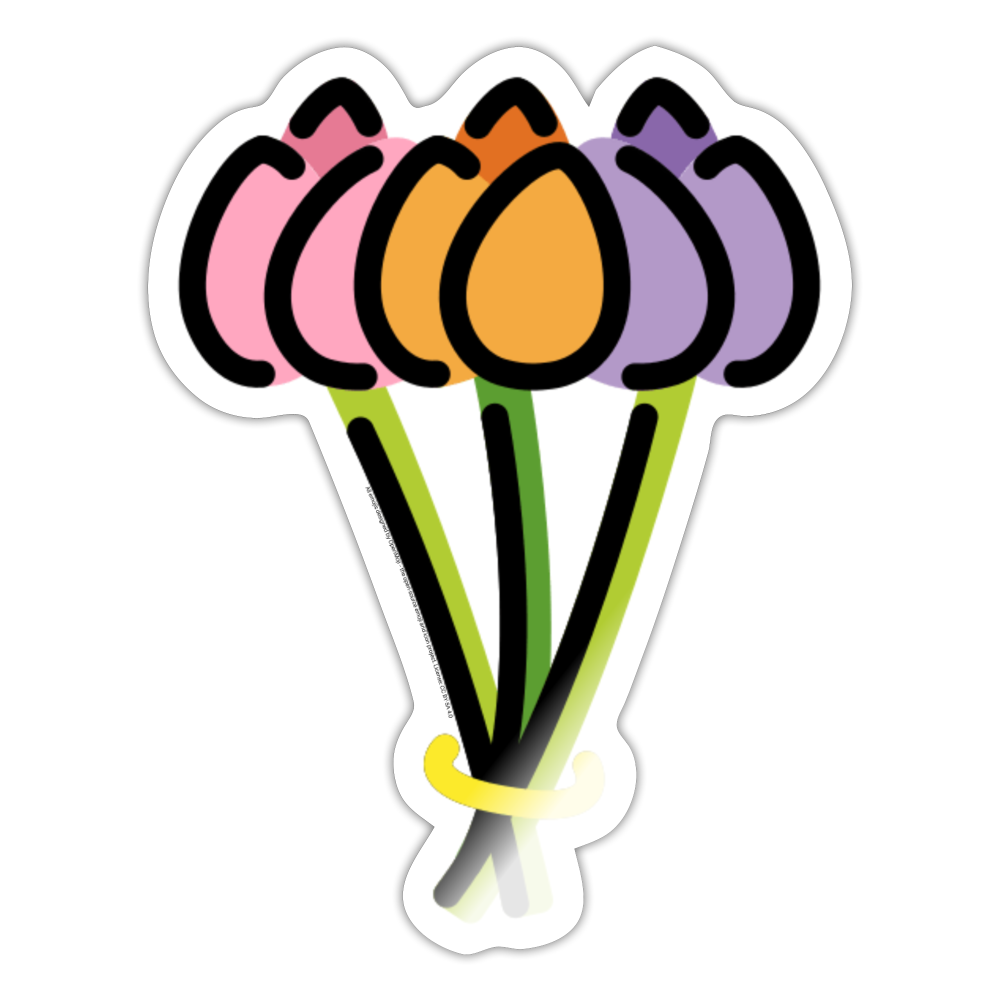 Bouquet Moji Sticker - Emoji.Express - white glossy