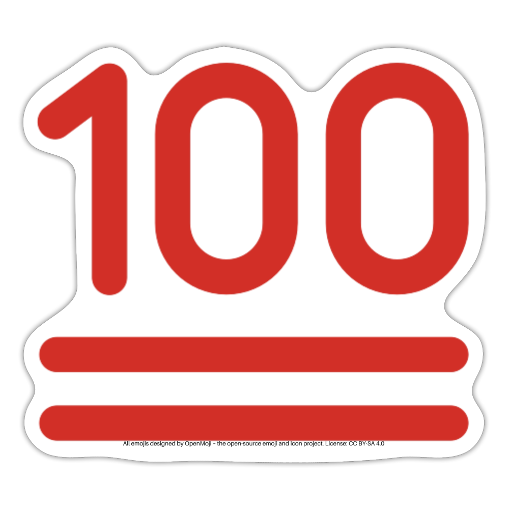 Hundred Points Moji Sticker - Emoji.Express - white matte