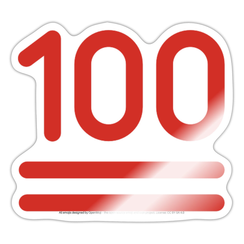 Hundred Points Moji Sticker - Emoji.Express - white glossy