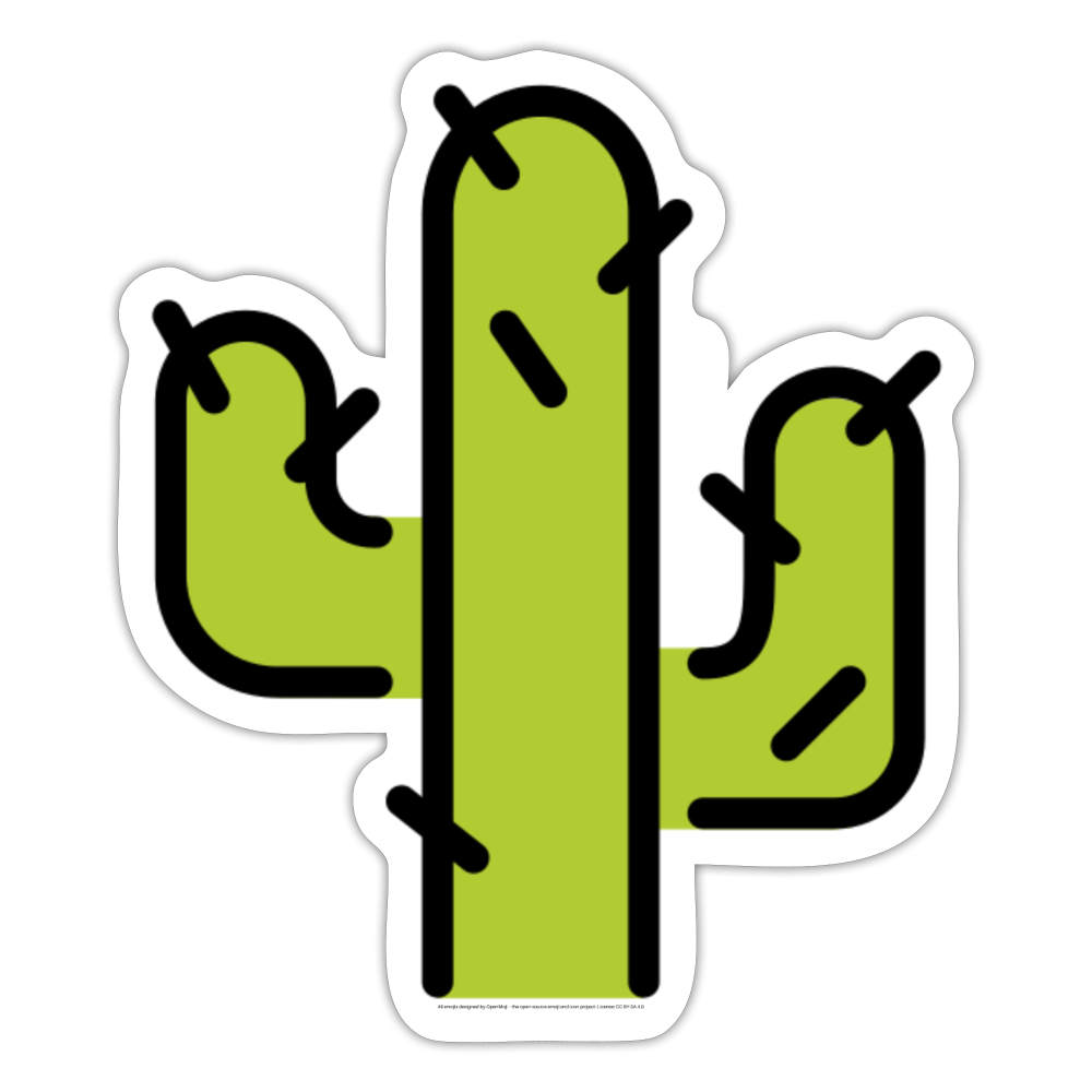 Cactus Moji Sticker - Emoji.Express - white matte