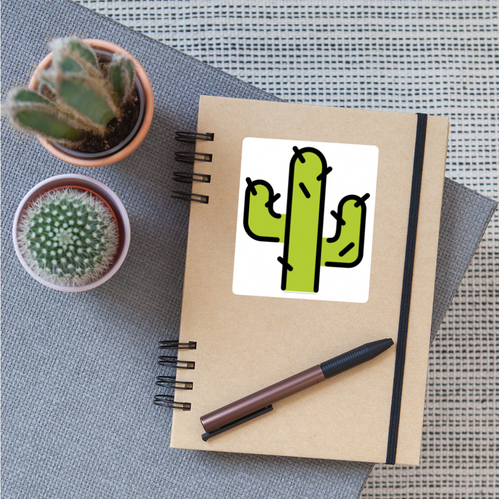 Cactus Moji Sticker - Emoji.Express - white matte