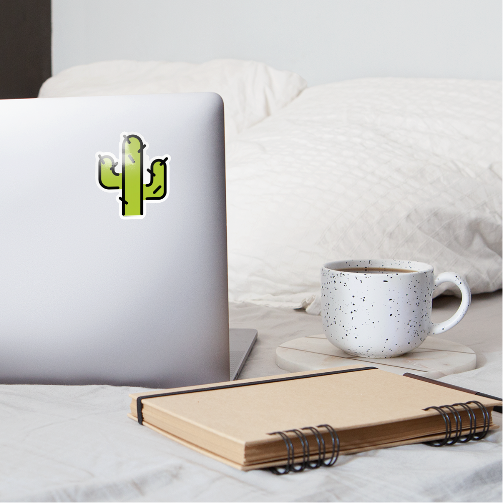 Cactus Moji Sticker - Emoji.Express - white glossy