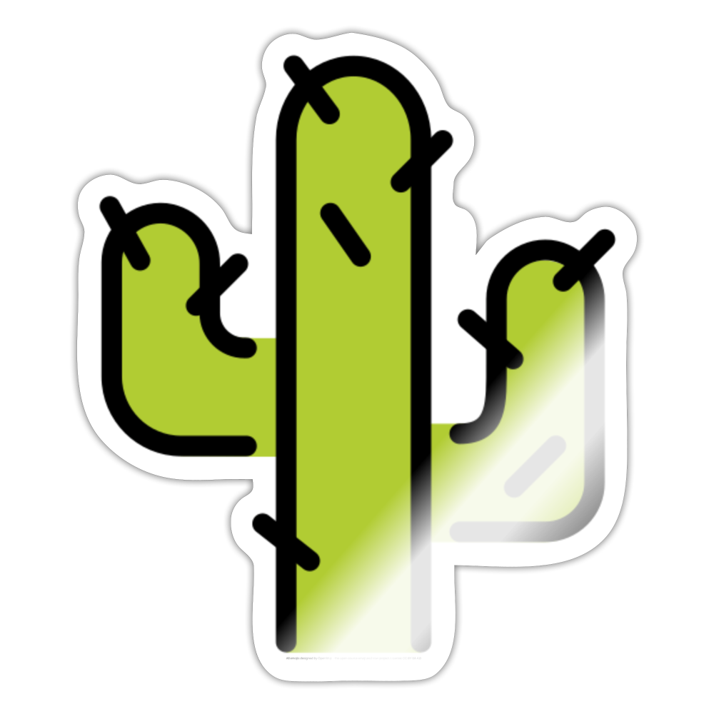 Cactus Moji Sticker - Emoji.Express - white glossy