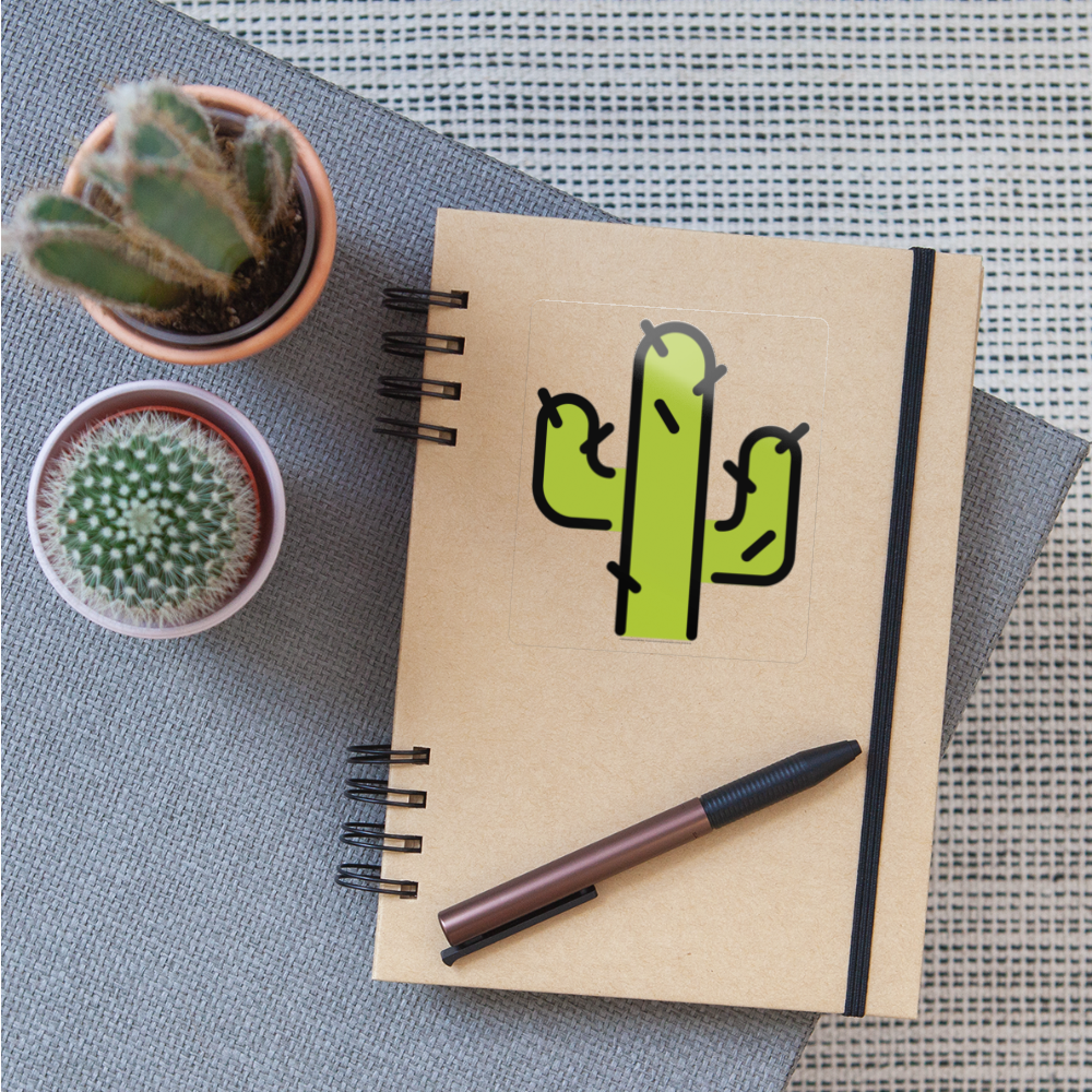Cactus Moji Sticker - Emoji.Express - transparent glossy