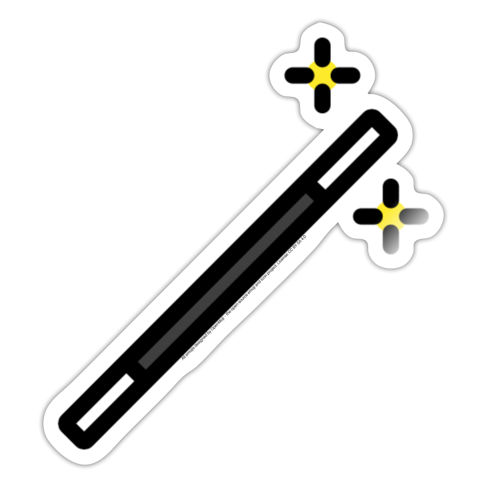 Magic Wand Sticker - Emoji.Express - white glossy