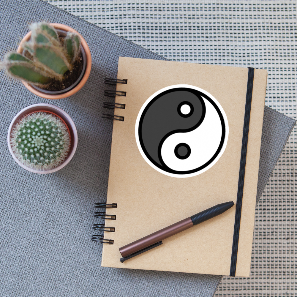 Yin Yang Moji Sticker - Emoji.Express - white matte