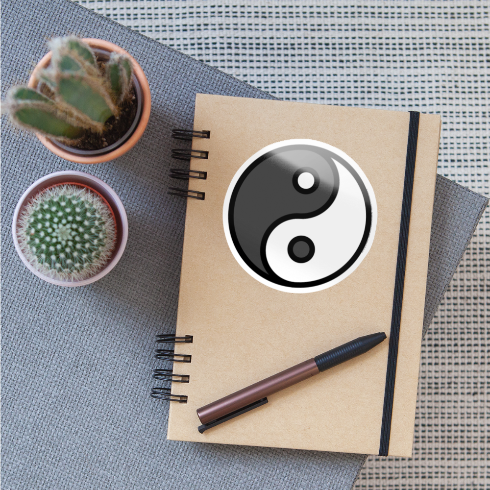 Yin Yang Moji Sticker - Emoji.Express - white glossy