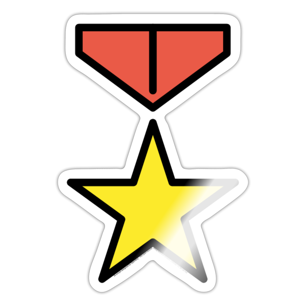 Military Medal Moji Sticker - Emoji.Express - white glossy