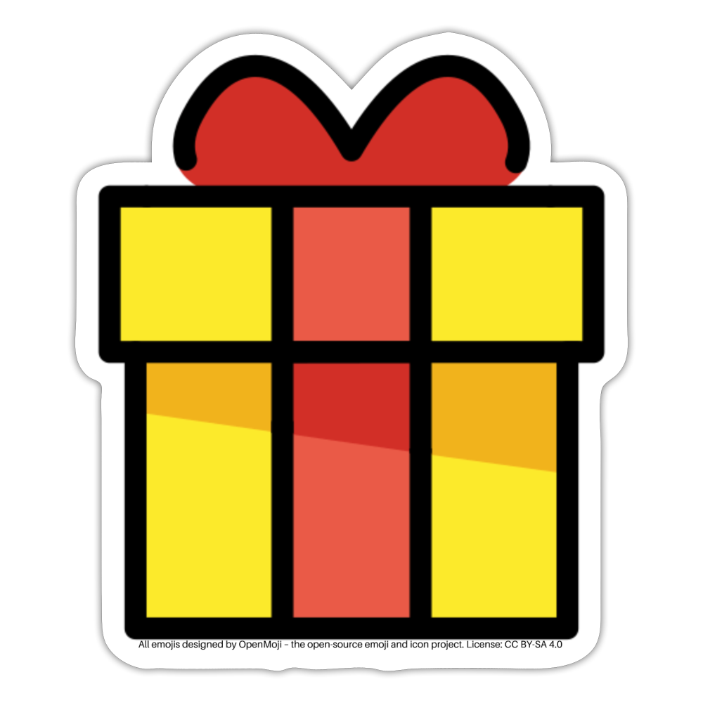 Wrapped Gift Moji Sticker - Emoji.Express - white matte